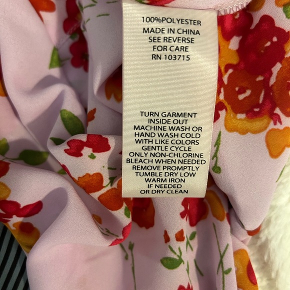 Nanette Nanette Lepore Pink Floral Long Sleeve Button Down Blouse - Picture 10 of 10